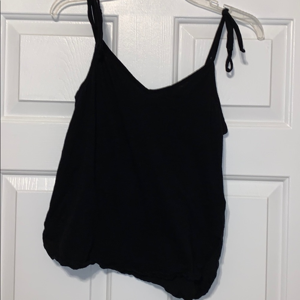 Basic H&M black tank w/ ties on shoulders XS - Picture 2 of 11
